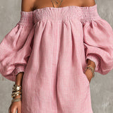 Käthe – Rosafarbenes Kleid mit Ballonärmeln