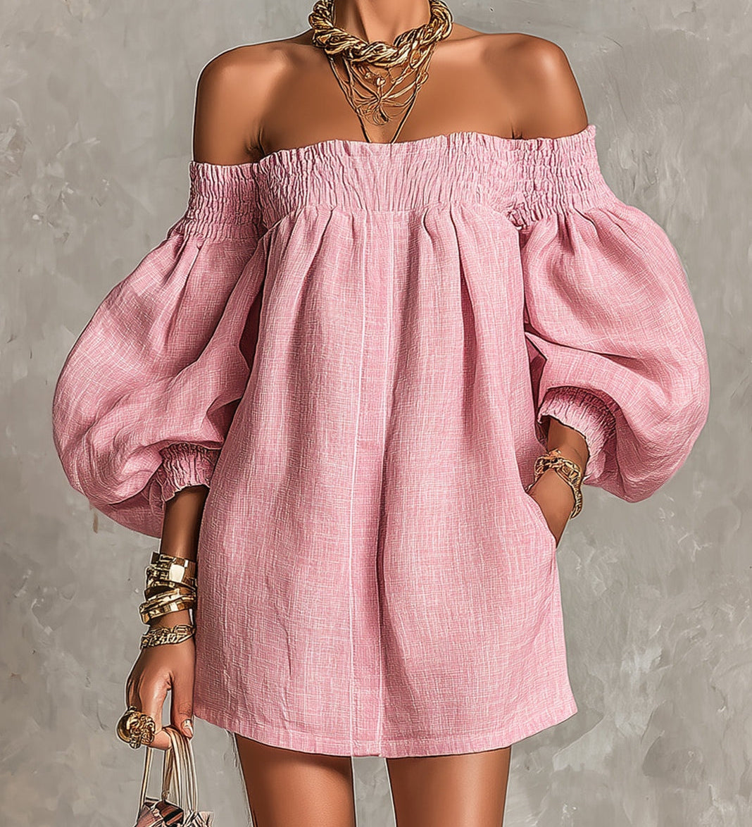 Käthe – Rosafarbenes Kleid mit Ballonärmeln