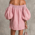 Käthe – Rosafarbenes Kleid mit Ballonärmeln