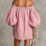 Käthe – Rosafarbenes Kleid mit Ballonärmeln