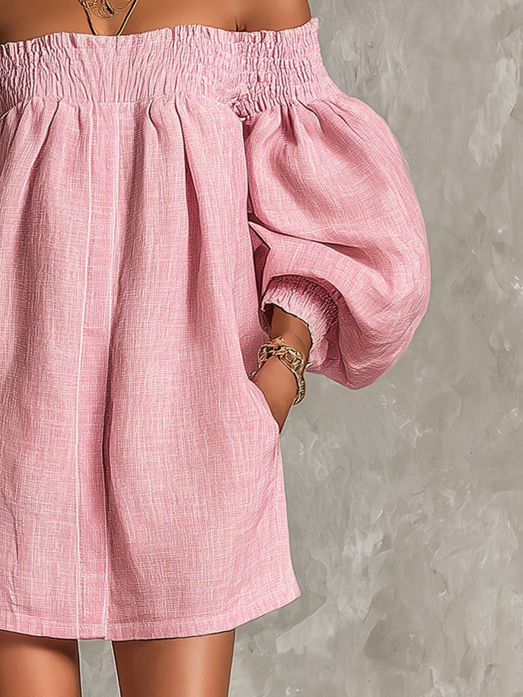 Käthe – Rosafarbenes Kleid mit Ballonärmeln