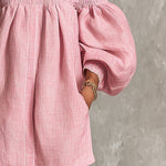 Käthe – Rosafarbenes Kleid mit Ballonärmeln