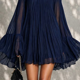 Friederike – Schulterfreies Chiffonkleid mit Glockenärmeln
