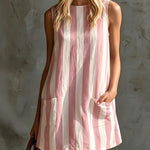 Vreni – Gestreiftes Kleid mit Rundhalsausschnitt