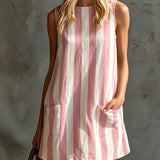 Vreni – Gestreiftes Kleid mit Rundhalsausschnitt