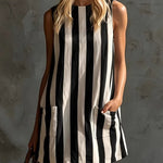 Vreni – Gestreiftes Kleid mit Rundhalsausschnitt