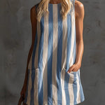 Vreni – Gestreiftes Kleid mit Rundhalsausschnitt