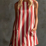 Vreni – Gestreiftes Kleid mit Rundhalsausschnitt