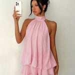 Heide – Gelbes Lagenkleid mit Neckholder