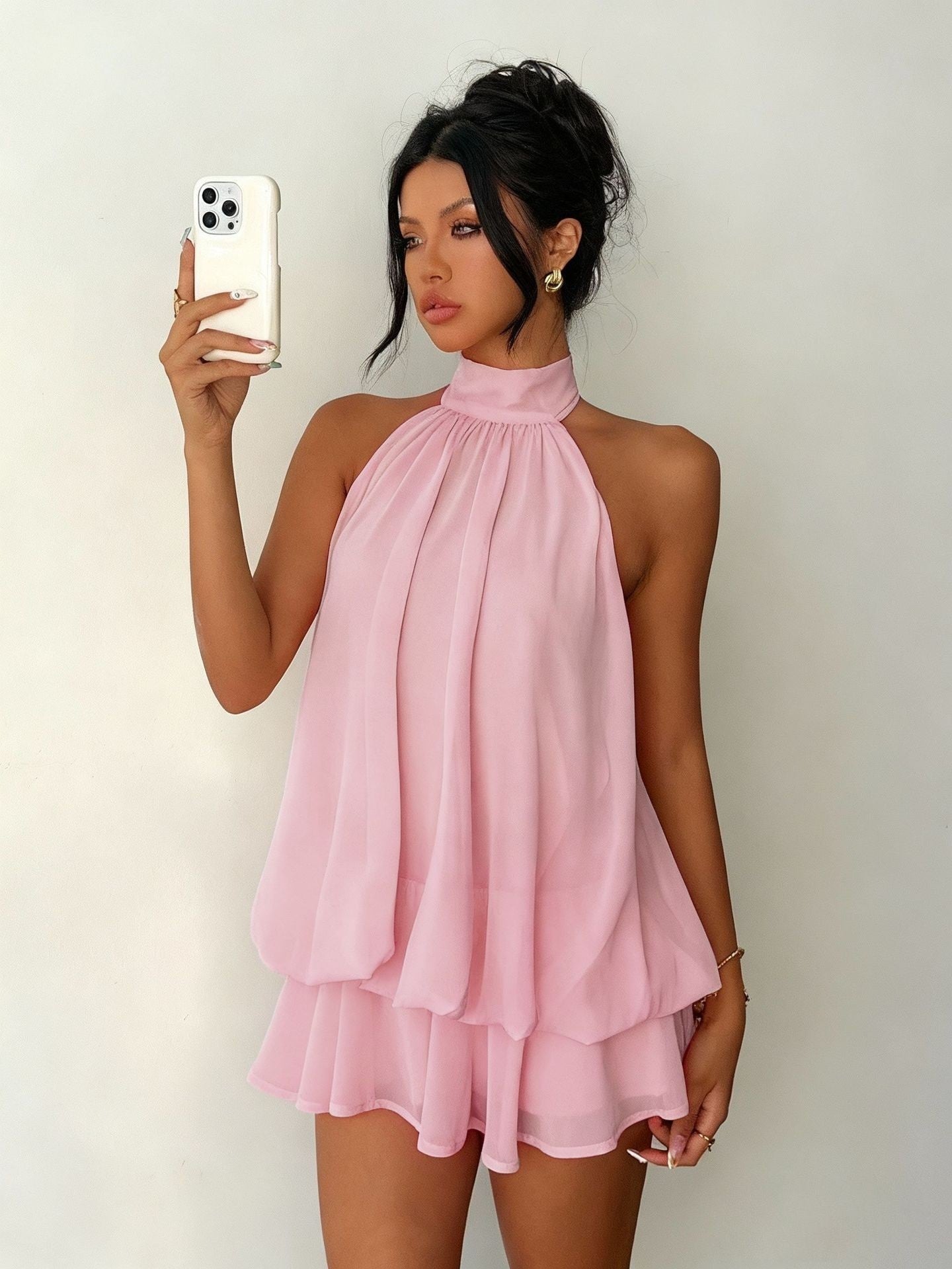 Heide – Gelbes Lagenkleid mit Neckholder