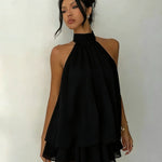 Heide – Gelbes Lagenkleid mit Neckholder