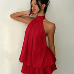 Heide – Gelbes Lagenkleid mit Neckholder