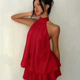 Heide – Gelbes Lagenkleid mit Neckholder
