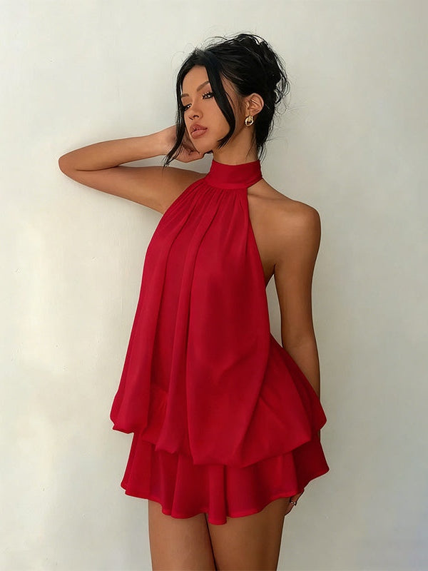 Heide – Gelbes Lagenkleid mit Neckholder