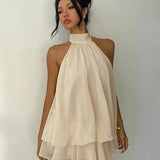 Heide – Gelbes Lagenkleid mit Neckholder
