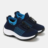 Orthopaedische Schuhe Ambulo aus Strickstoff - Marineblau