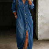 Naëlle | Denim-Midikleid im Hemd-Look
