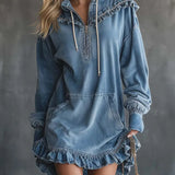 Suzanne | Hoodie-Kleid mit Rüschensaum