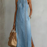 Julia | Jeanskleid mit Retro-Spitze