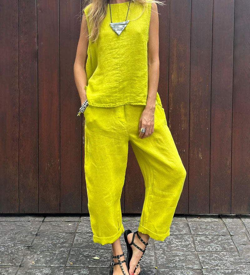 Zenobia – Lindgrünes Set mit lockerem Schnitt