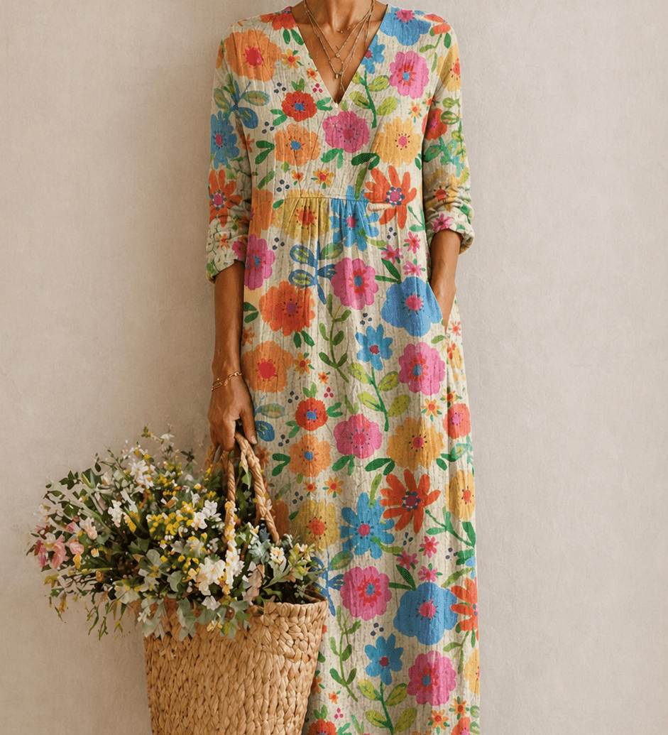 Melanie – Helles Kleid mit Blumenprint