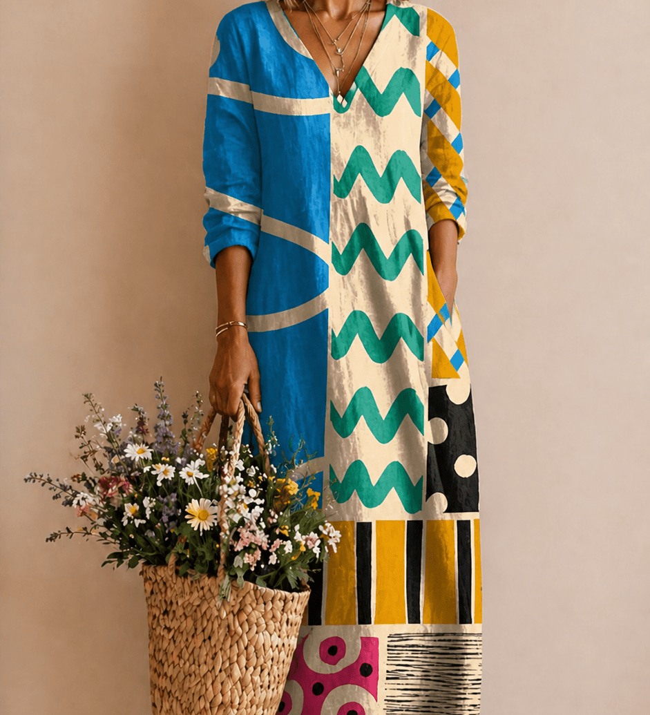 Patricia – Langes Kleid mit Grafikprint