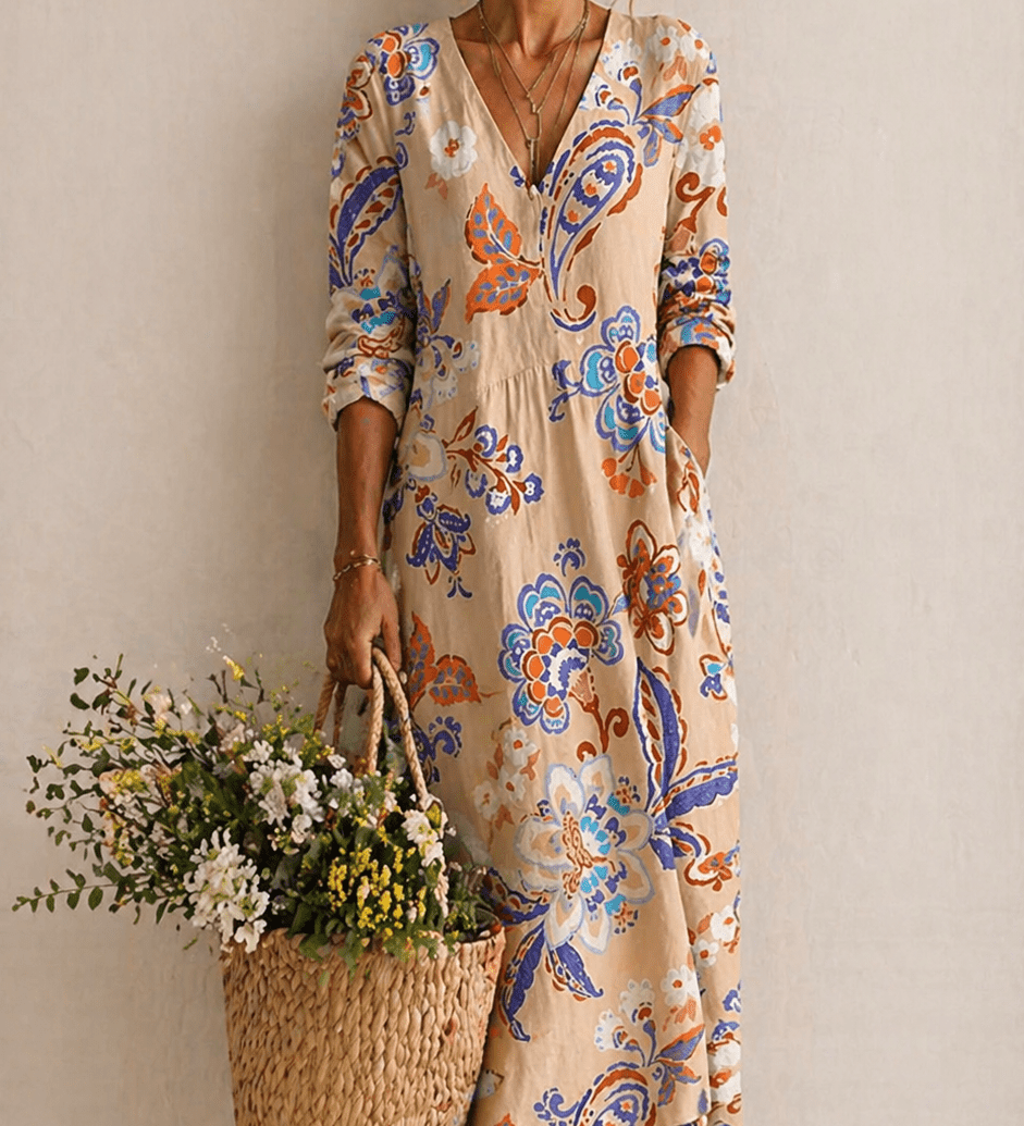 Valérie – Helles Kleid mit Ornamentprint