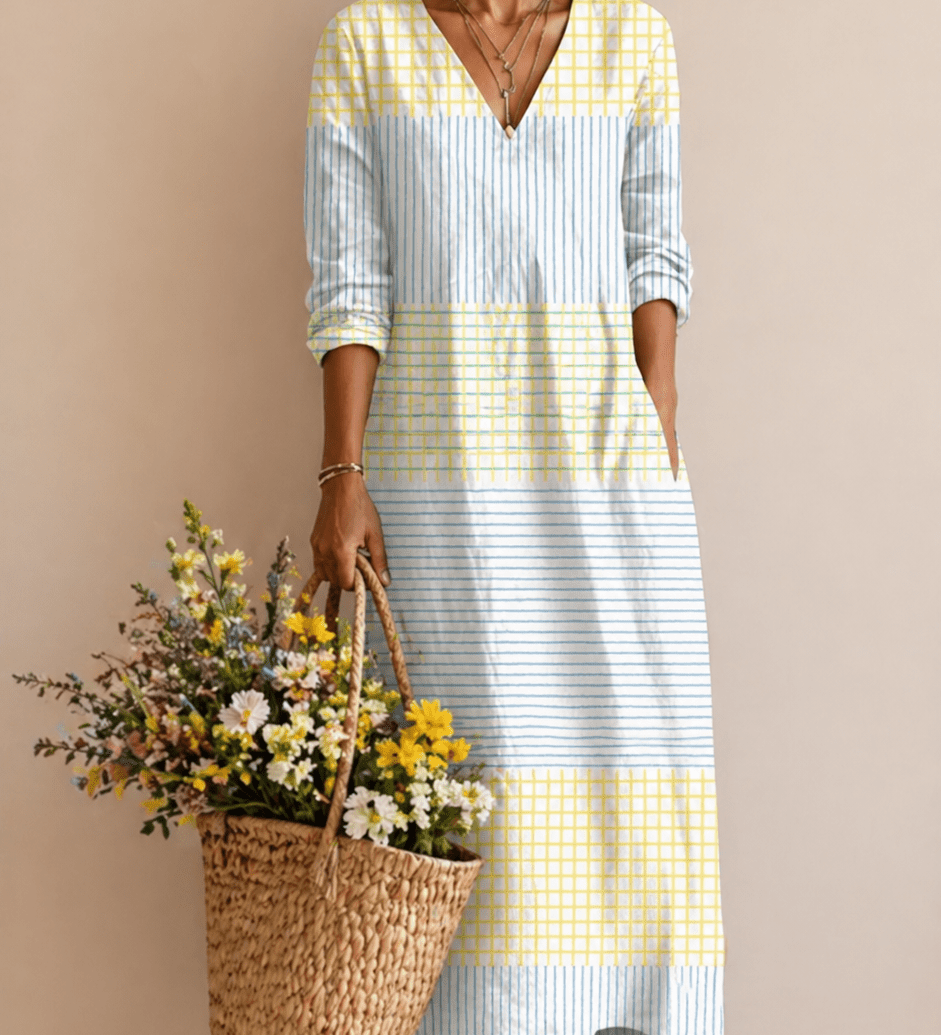 Sandra – Gestreiftes Kleid in Pastelltönen
