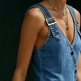 Vera | Jeans-Maxikleid mit Knopfleiste