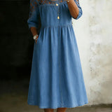 Audrey | Denimkleid mit Spitzen-Details