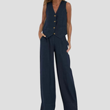 Aira - Set aus Weste mit Knöpfen und weiter Hose