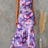 Layla | Schulterfreies Plisseekleid