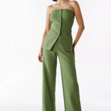 BRIA - Buttoned Sleeveless Two-Piece Set