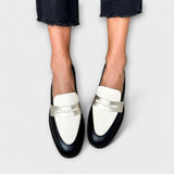 Xara | Schwarze Metallic-Loafer