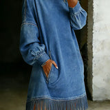 Nadine | Denimkleid mit Quasten