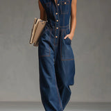 Annika | Dunkelblauer Denim-Jumpsuit