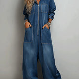 Ophélie | Denim-Jumpsuit mit Kapuze
