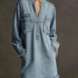 Lucie | Denim-Minikleid mit Fransen