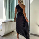 Eya | Elegantes Maxikleid mit asymmetrischem Träger