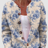 Ingrid | Cardigan mit blauen Blüten