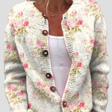 Gabriele | Cardigan mit zartem Rosenmuster