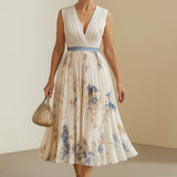 Paz | Elegantes Maxikleid mit Blumenfalten