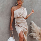 Tamari | Edles Satin-Midikleid