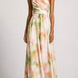 Flavia | Langes Boho-Kleid mit Blumenmuster und One-Shoulder-Träger